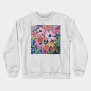 Poppies and Anemones Watercolor Painting Crewneck Sweatshirt